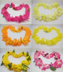 (image for) 12 Hawaiian Dress Party Flower Leis/Lei Assorted