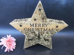(image for) 3Pcs Iron Art Star Shape Candle Holder Merry Xmas Mixed