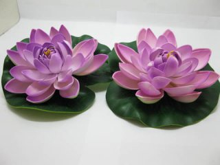 (image for) 25 Floating 17cm Lotus Flower Ornament Wedding Decoration-Purple