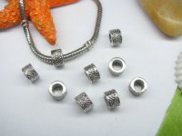 20pcs Tibetan Silver Barrel Beads Fit European Beads Yw-pa-mb47