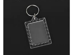 (image for) 40Pcs Clear Acrylic Blank Insert Photo-Frame Key Rings 5.6x4cm