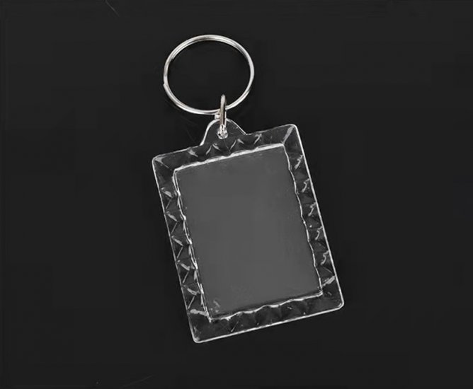 40Pcs Clear Acrylic Blank Insert Photo-Frame Key Rings 5.6x4cm - Click Image to Close