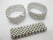 (image for) 40X Slivery Beaded Stretchable Bracelets 25mm Wide