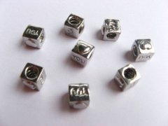10 Alloy European Cube Thread Beads ac-sp323 10 Alloy European Cube Thread Beads ac-sp323
