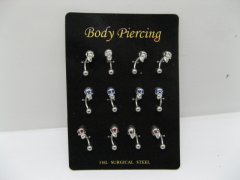 1Sheet X 12pcs Skull Rhinestone Navel belly Ring Body Piercing 1Sheet X 12pcs Skull Rhinestone Navel belly Ring Body Piercing