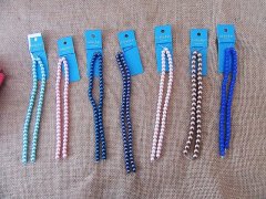 (image for) 12Strands Unfinished Round Glass Pearl Beads for Necklace