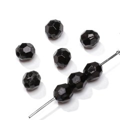 (image for) 1080Pcs (210g) Black Faceted Beads 8mm for Handmade Jewelry Accessories