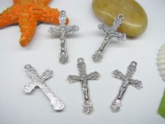 (image for) 50Pcs Metal Cross Pendant Charm 34mm Long Jewelry Finding
