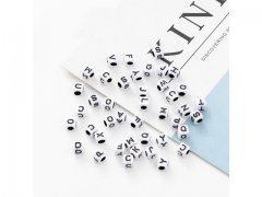 3Packs x 1000Pcs White & Black Alphabet Letter Cube Beads 5mm