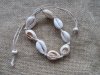 6Pcs Natural Handmade Knitted Drawstring Bracelets w/Shell Beads