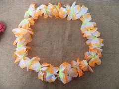 (image for) 4 x 12Piece Orange Hawaiian Dress Party Flower Leis/Lei Petal 10cm Dia