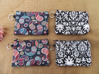 12Pcs Flower Etc Coin Purses with Zipper Make Up Purse