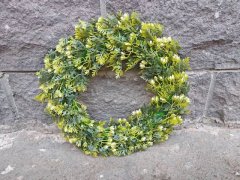 (image for) 1Pc 38cm Artificial Greenery Wreath for Front Door Wall Wedding Farmhouse Home Décor