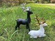 1Set Of 2Pcs Black & White Reindeer Figurine Decor Holiday Ornament Home Office Display (image for) 1Set Of 2Pcs Black & White Reindeer Figurine Decor Holiday Ornament Home Office Display