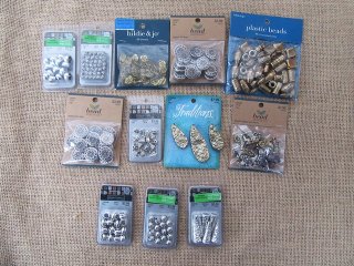 12Sheets Metal Beads Pendants for Jewellery Making Assorted