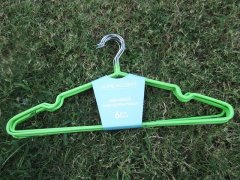 (image for) 6Pcs Metal Wire Coat Clothes Closet Hangers - Green Color