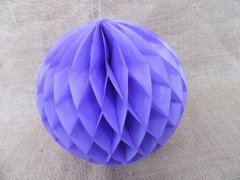 (image for) 10X Light Purple Tissue Paper Pom Poms Honeycomb Balls Lanterns