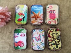 4Pcs Retro Oblong Double Sided Make-up Pocket Mirror Travel 4Pcs Retro Oblong Double Sided Make-up Pocket Mirror Travel