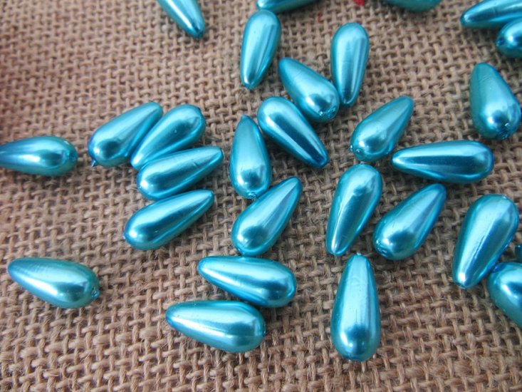 250g (430Pcs) Blue Teardrop Simulate Pearl Beads Loose Beads - Click Image to Close