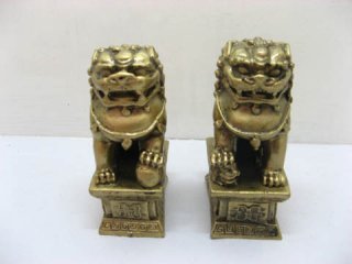 1Pair x 2 FengShui Sitting Lion Prevent Evil keep Health