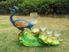 1Set Peacock Statue Figures Stand w/4 Wine Glass Cup cra-ch80