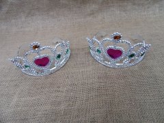 (image for) 12 Silver Rhinestone Dress Up Tiaras Fancy Dress Head Piece 12cm