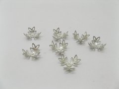 (image for) 1000 Nickel Plated Filigree flower Bead Caps