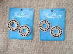 (image for) 15Sheets X 2Pcs Traditions DIY Craft Wooden Circle Beads Pendant
