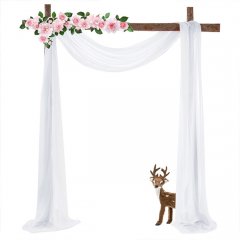 1Pc White Wedding Arch Chiffon Backdrop Curtain Drapes