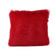1Pc Dark Red Fluffy Pillow Cover 43cm Plush Decorative Cushion Case for Sofa Bed (image for) 1Pc Dark Red Fluffy Pillow Cover 43cm Plush Decorative Cushion Case for Sofa Bed