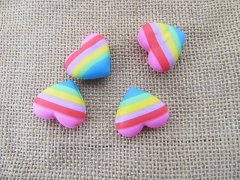 12Packs x 4Pcs Rainbow Heart Vintage Children School Erasers