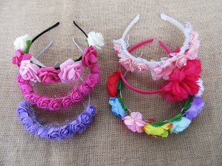 1Pc Floral Etc Headpiece Hair Garland Wreath Flower Randomly