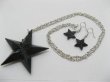 (image for) 5X Black Star Chain Necklace w/Earring