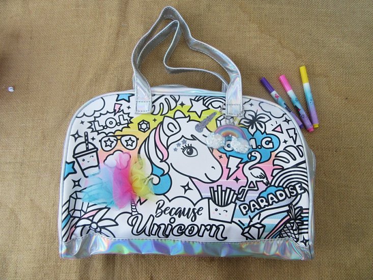 1Set Unicorn Bag Kid's Coloring Bag Gift Set Craft Party - Click Image to Close