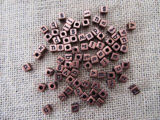 250Grams Antique Color Cube Alphabet Letter Beads 6mm