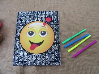 6Pkts x 2Pcs Color Your Own Emoticon Velvet Art Poster Set (image for) 6Pkts x 2Pcs Color Your Own Emoticon Velvet Art Poster Set