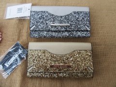 1Pc Shiny Leatherette Card Bag with Button Purse Wallet 20cm