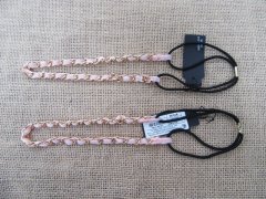12X Pink Fashion Necklace with Black Leatherette Cord 12X Pink Fashion Necklace with Black Leatherette Cord