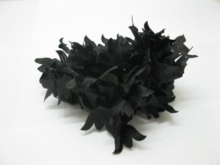 (image for) 1Piece New Elastic Black Flower Scrunchies