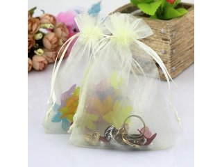 (image for) 50Pcs Ivory Drawstring Jewelry Gift Pouches 23x17cm