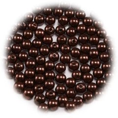 (image for) 500 Coffee Round Simulate Pearl Loose Beads 10mm