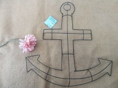 (image for) 24X Anchor Wreath Ring Frame Base Wire Ring DIY Decoration Craft