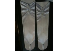 (image for) 2Pairs White Wedding Dress/Satin Bridal Gloves 34cm