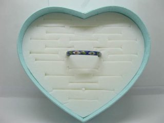 2X Skyblue Heart Bracelet Display Case - 24 Compartment (image for) 2X Skyblue Heart Bracelet Display Case - 24 Compartment