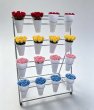 (image for) 16Buckets White Flower Display Movable Shelf Stand Rack Flower Shop Stand
