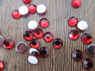 12Sheet x 120Pcs Red Flatback Rhinestones 8mm