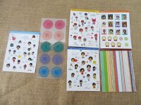 16Sheets Kids Scrapbooking Craft Sticker Notebook Sticker Assort