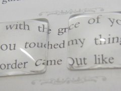 200Pcs Clear Cube Glass Magnifying Cabochon Tiles 15mm Beads
