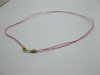 95 Pink 2-String Waxen Strings For Necklace Golden Clasp