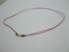95 Pink 2-String Waxen Strings For Necklace Golden Clasp